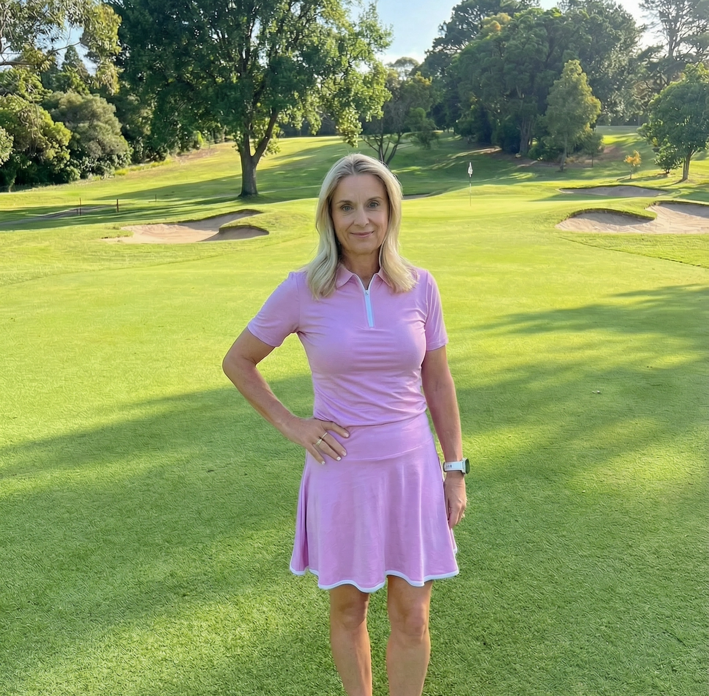 Women's Merino Swing Skirt with White Trim