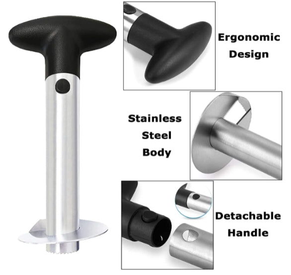 Pineapple Corer and Slicer Tool, Stainless Steel Pineapple Cutter