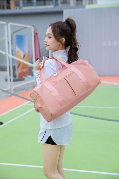Large Black & Pink & Beige Duffle Bag