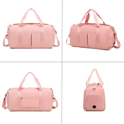 Large Black & Pink & Beige Duffle Bag