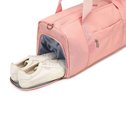 Large Black & Pink & Beige Duffle Bag