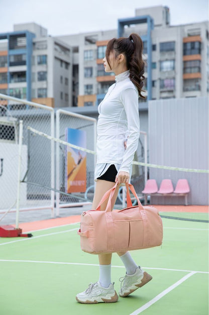 Large Black & Pink & Beige Duffle Bag