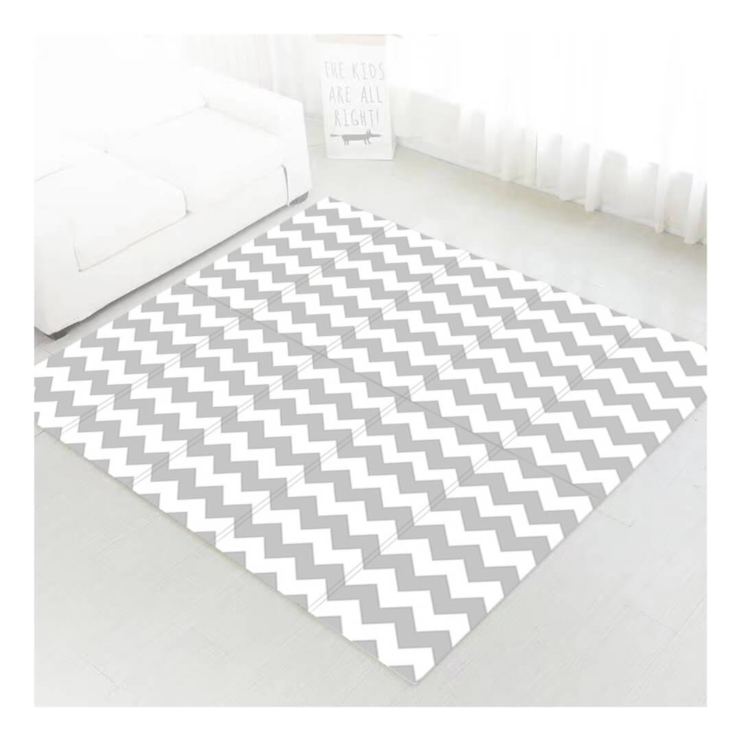180x150x1 cm Foldable Baby Playmat with Carry Bag - Africa Animals & Curve Both Sides-G