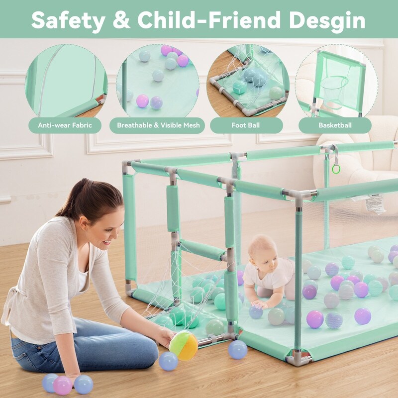 Portable Baby Kids Playpen Fence Gate Wall Fence