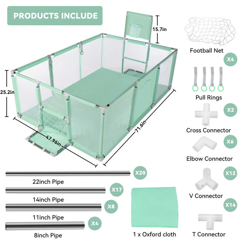 Portable Baby Kids Playpen Fence Gate Wall Fence