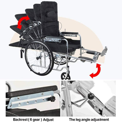 Portable Wheelchair Foldable Wheel Chair Recliner