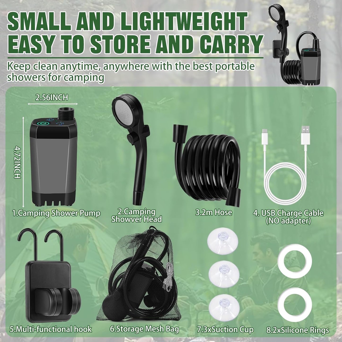 Portable Shower Kit Camping Shower Kit