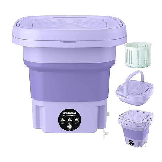 8L Foldable Washing Machine Mini Underwear Laundry Machine (Purple)