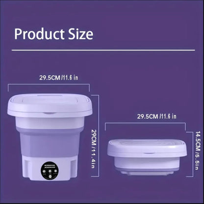8L Foldable Washing Machine Mini Underwear Laundry Machine (Purple)