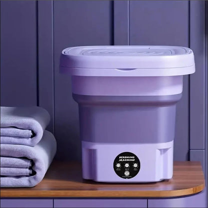 8L Foldable Washing Machine Mini Underwear Laundry Machine (Purple)
