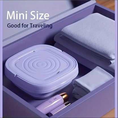 8L Foldable Washing Machine Mini Underwear Laundry Machine (Purple)