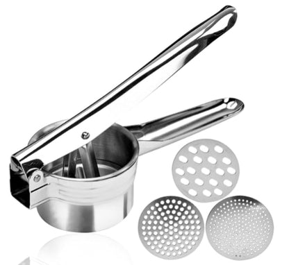 Stainless Steel Potato Ricer 3 Interchangeable Discs for Fine Medium & Coarse