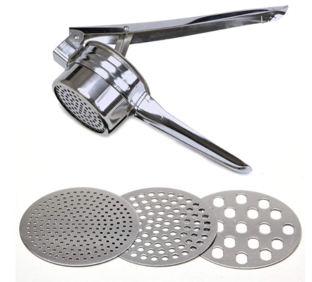 Stainless Steel Potato Ricer 3 Interchangeable Discs for Fine Medium & Coarse