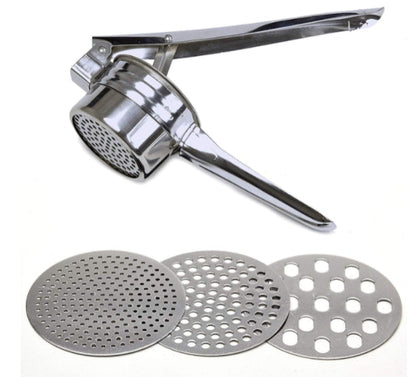 Stainless Steel Potato Ricer 3 Interchangeable Discs for Fine Medium & Coarse