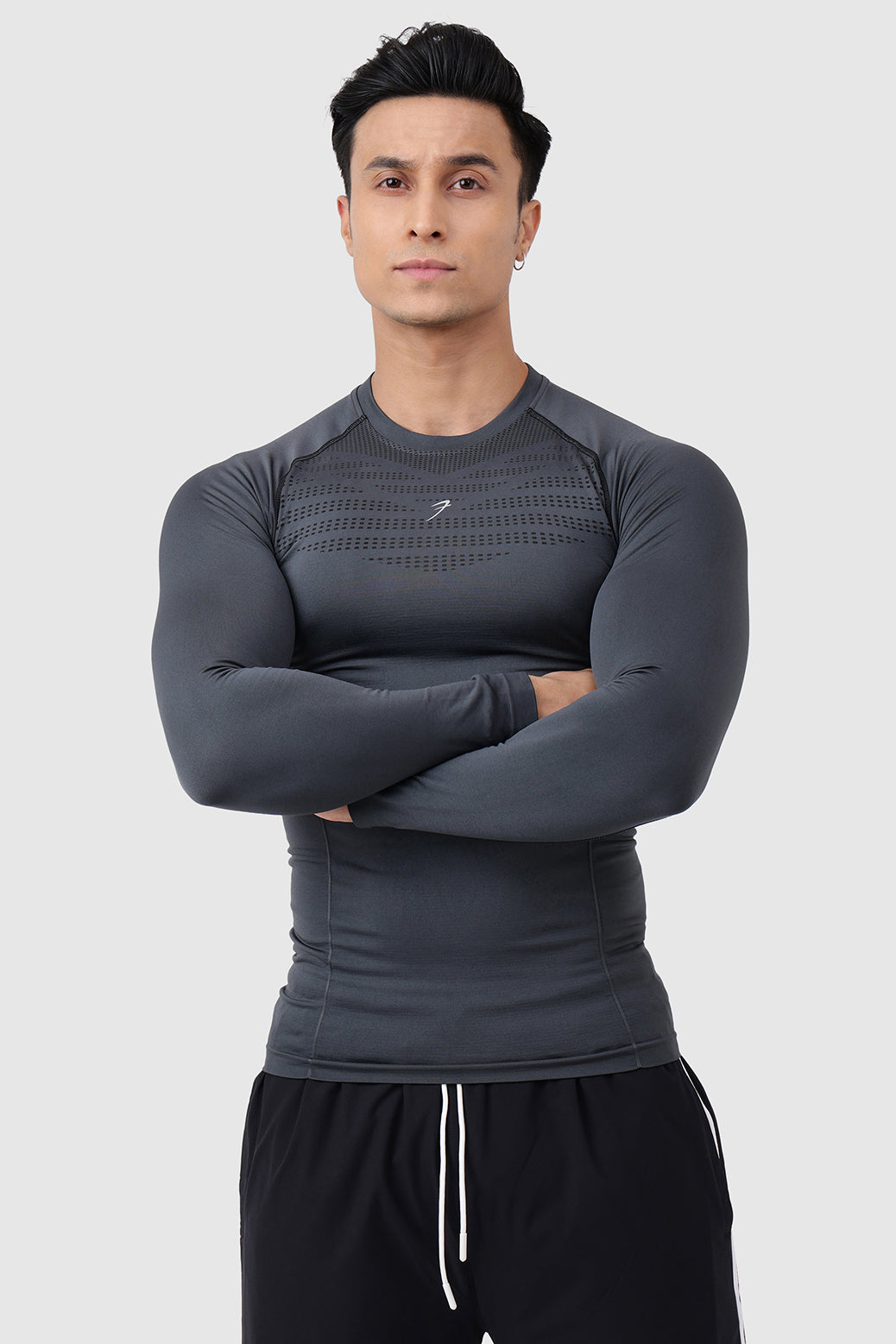 Power Seamless Fullsleeves T-shirt Charcoal