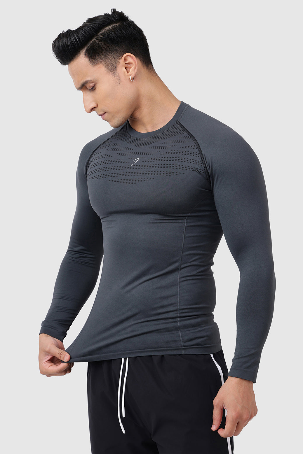 Power Seamless Fullsleeves T-shirt Charcoal