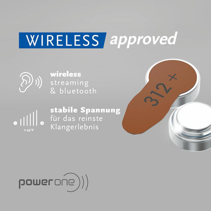 Power one P312 size 312 Hearing Aid Batteries 60 Pack