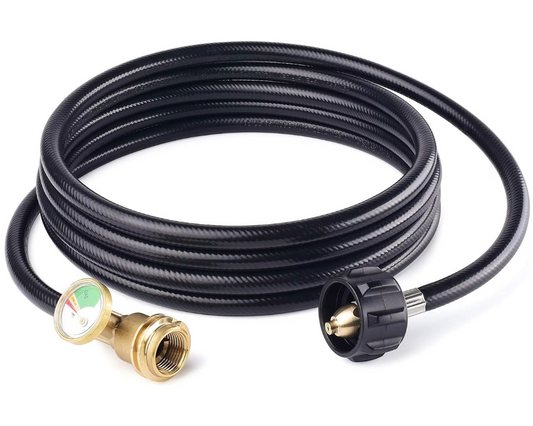 Propane Tank Hose Extension with Gauge