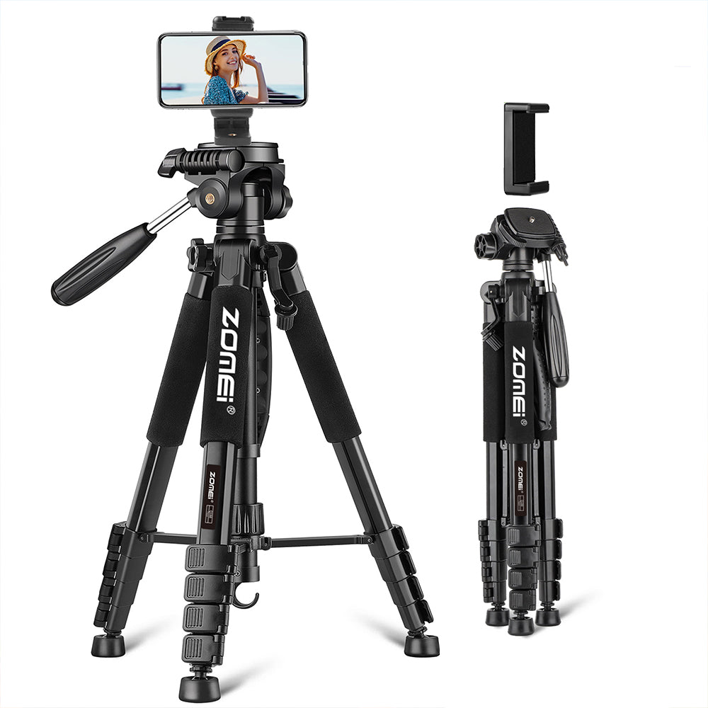 Camera Tripod with Phone Holder Lightweight Travel Max up 1.88m
