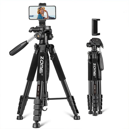 Camera Tripod with Phone Holder Lightweight Travel Max up 1.88m