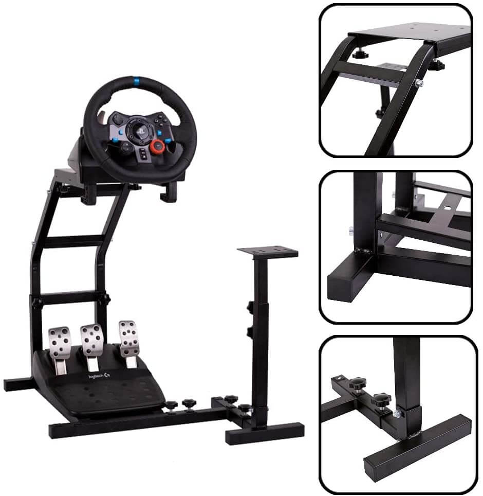 Racing simulator wheel stand