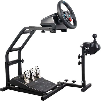 Adjustable height racing wheel stand