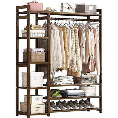 bamboo clothes rack full view