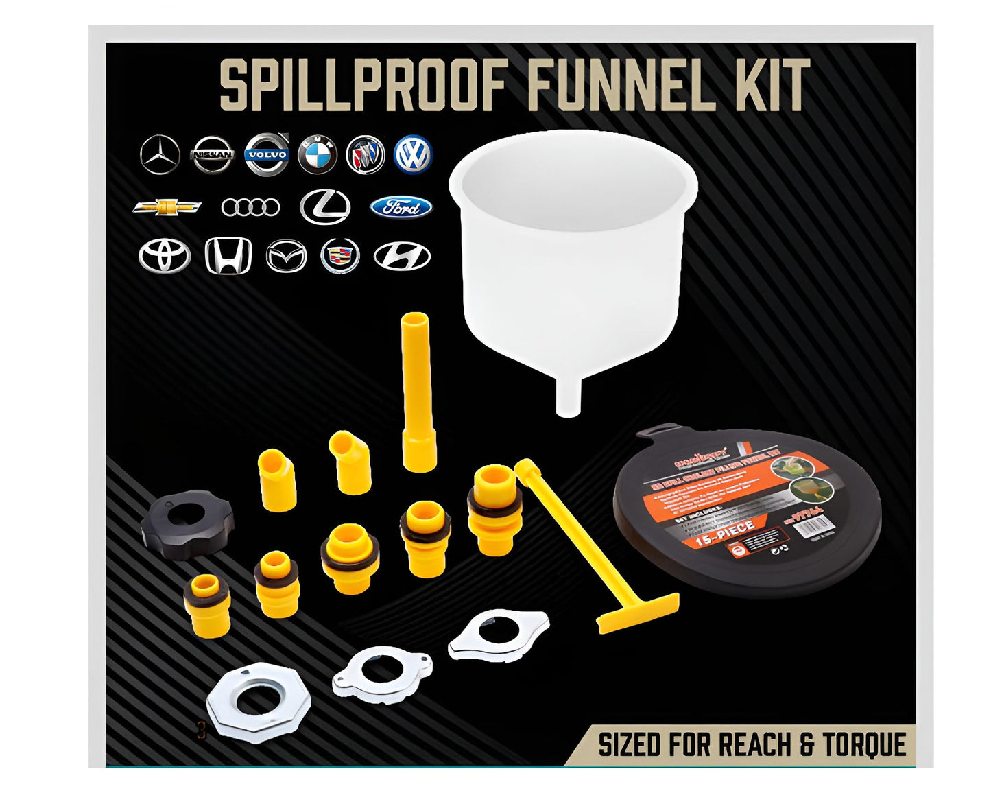 Radiator funnel kit components