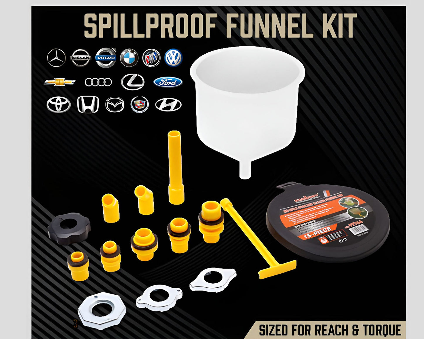 Spill Proof Car Radiator Coolant Filling Funnel Kit Universal Adapter