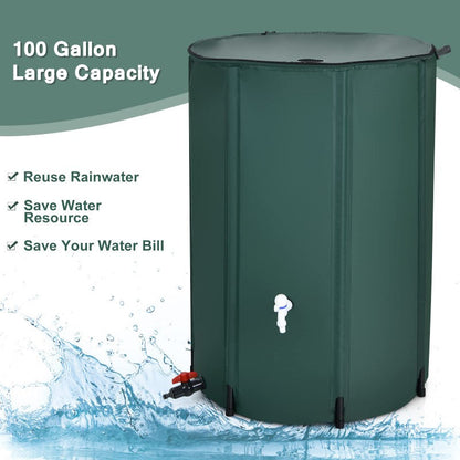Green rainwater barrel