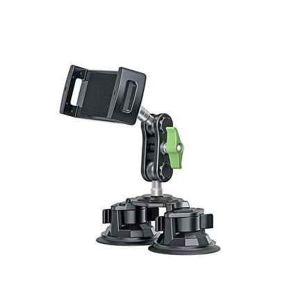Aluminum Tablet iPad Dual Suction Strong Cup Car Mount Holder