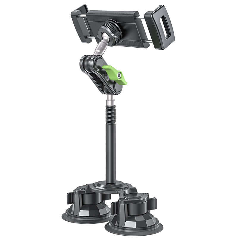 Aluminum Tablet iPad Dual Suction Strong Cup Car Mount Holder