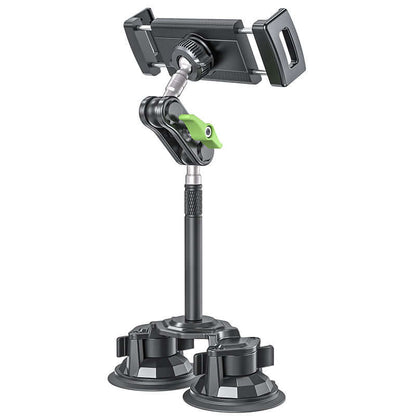 Aluminum Tablet iPad Dual Suction Strong Cup Car Mount Holder