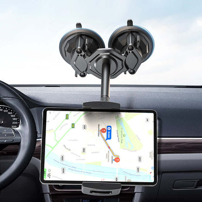 Aluminum Tablet iPad Dual Suction Strong Cup Car Mount Holder