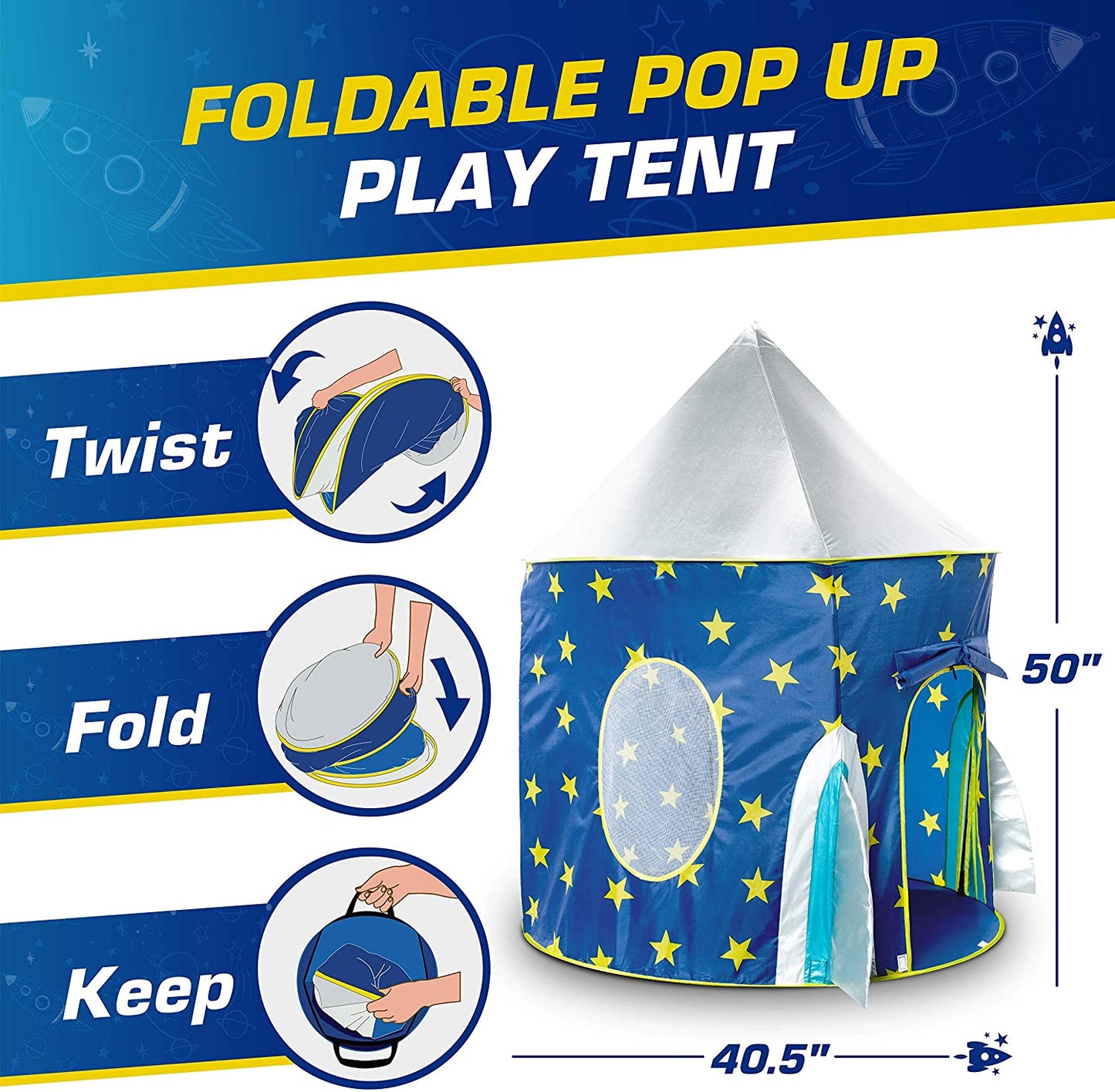Portable Kids Play Tent with storage bag