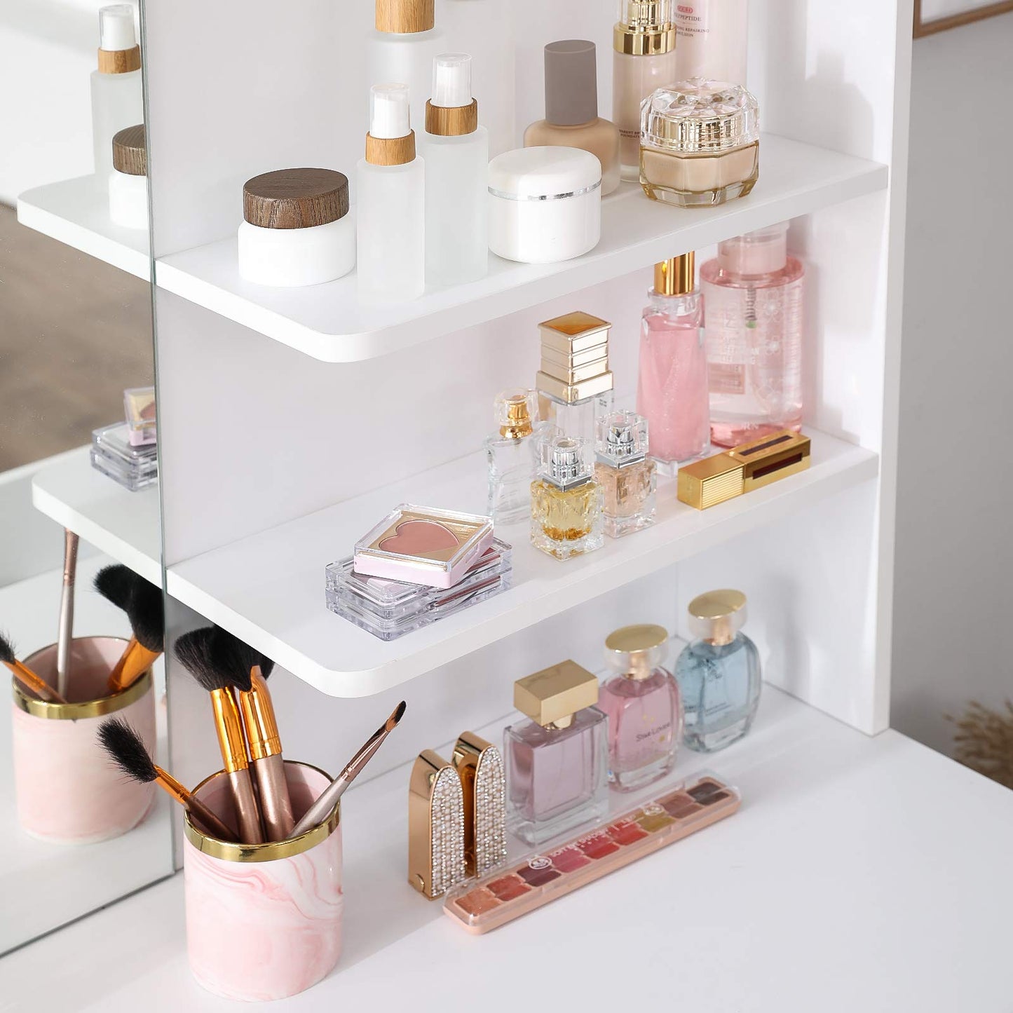 VASAGLE Dressing Table With Mirror