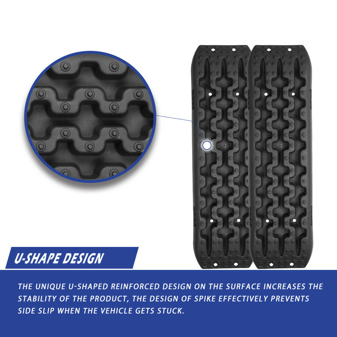Recovery Tracks X-BULL – 3rd Gen Traction Boards for Sand Mud Snow 4WD Black