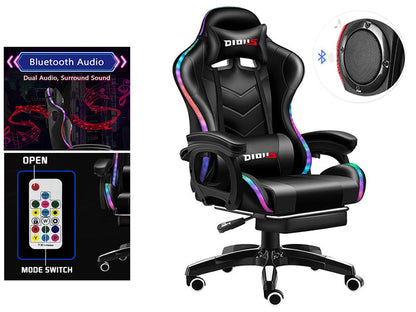 Gaming Chair with Footrest – RGB Gaming Chair with Speakers & Lights