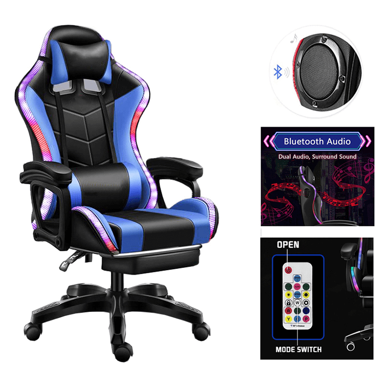 Gaming Chair with Footrest – RGB Gaming Chair with Speakers & Lights