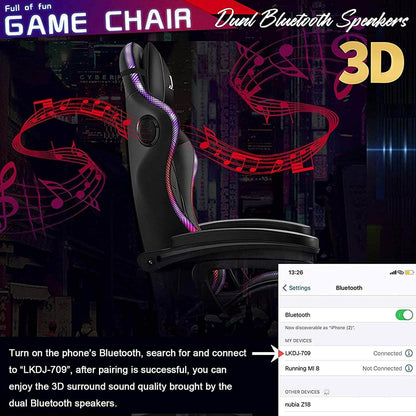 Gaming Chair with Footrest – RGB Gaming Chair with Speakers & Lights