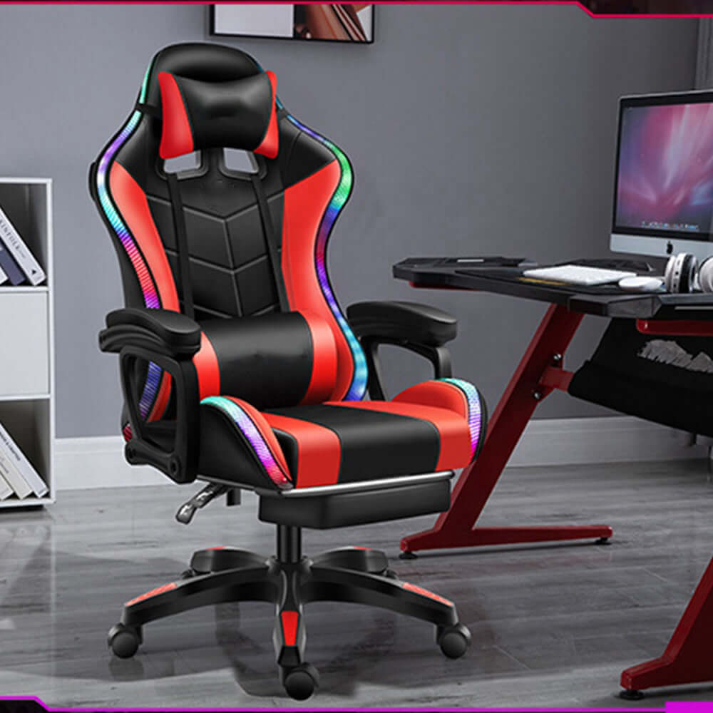 Gaming Chair with Footrest – RGB Gaming Chair with Speakers & Lights