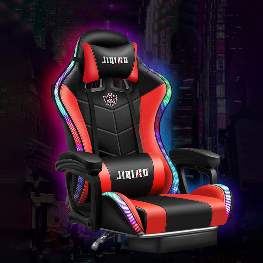 Gaming Chair with Footrest – RGB Gaming Chair with Speakers & Lights