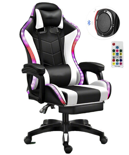 Gaming Chair with Footrest – RGB Gaming Chair with Speakers & Lights