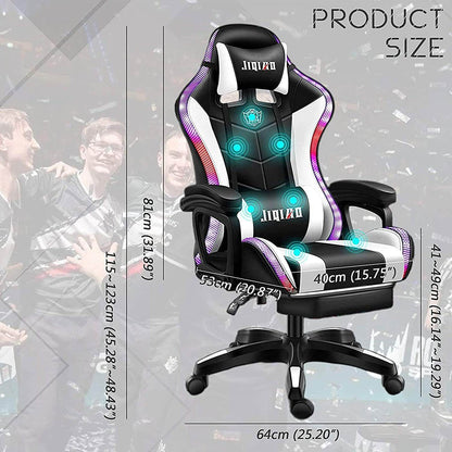 Gaming Chair with Footrest – RGB Gaming Chair with Speakers & Lights
