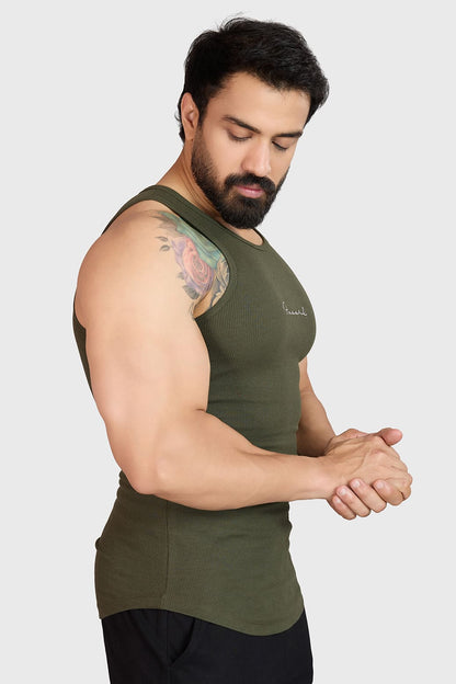 Ribbed Tank Olive
