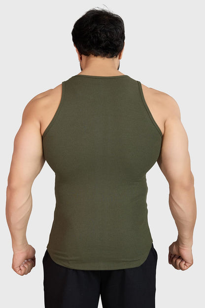 Ribbed Tank Olive