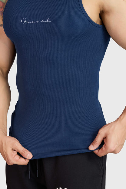 Ribbed Tank Navy