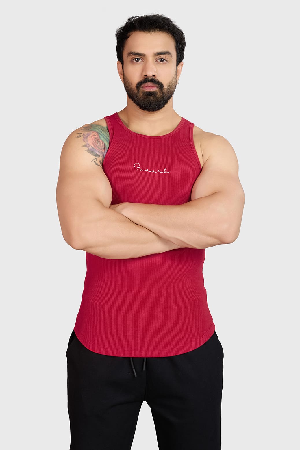 Ribbed Tank Red