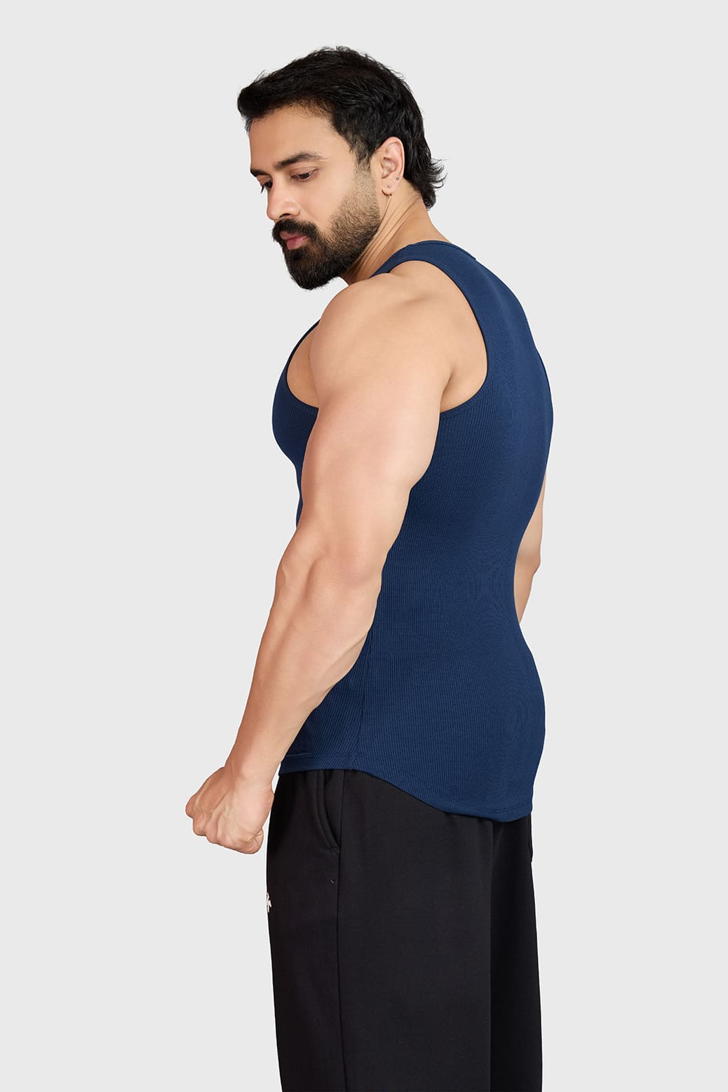 Ribbed Tank Navy