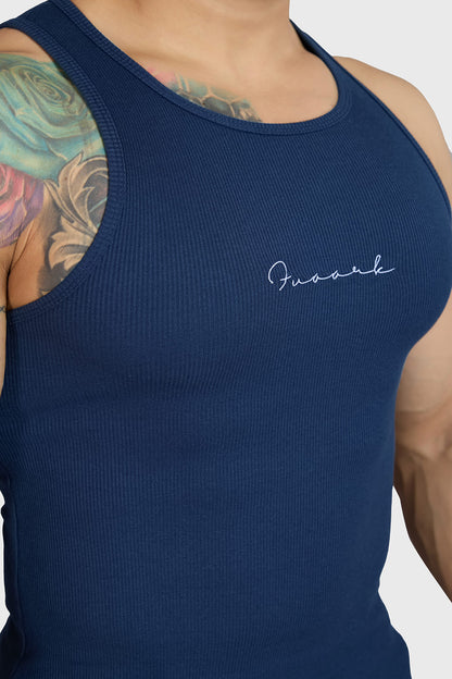 Ribbed Tank Navy